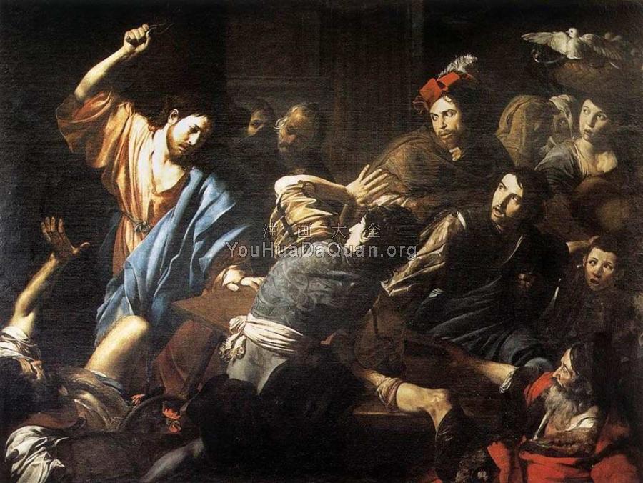 Christ Driving the Money Changers out of the Temple - 简·德·布伦·瓦伦汀